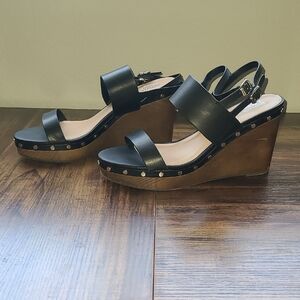 Black Wedge Sandals
